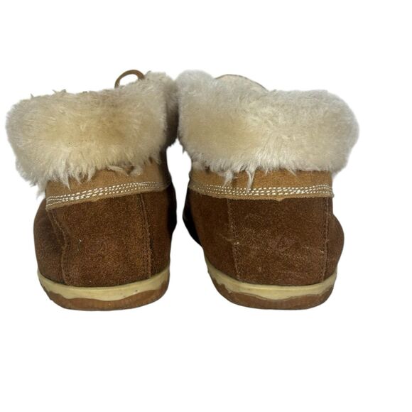 Sperry Top Sider Women’s Faux Fur Lined Duck Bootie Slipper Size 7 Whiskey Suede - Picture 4 of 10